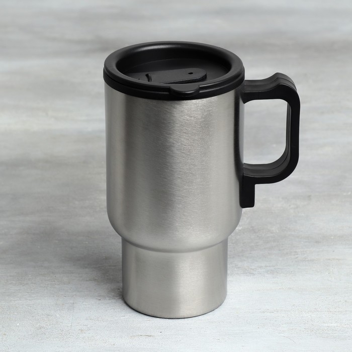 Термокружка, 450 мл, Автомобильная &laquo;Здесь рулю я&raquo;, сохраняет тепло 3 ч, с подогревом от прикуривателя