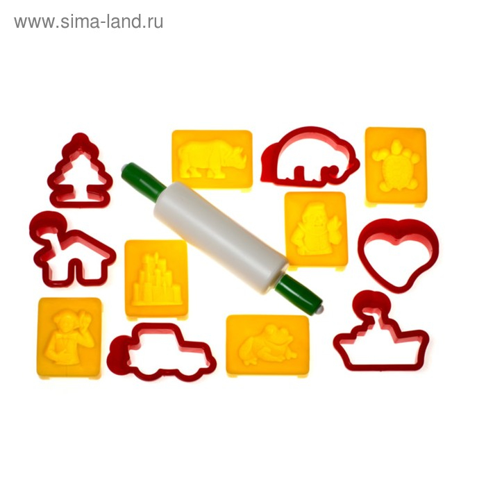 Набор для моделирования детский JOVI, 12 формочек и скалка, ДЛЯ МАЛЫШЕЙ