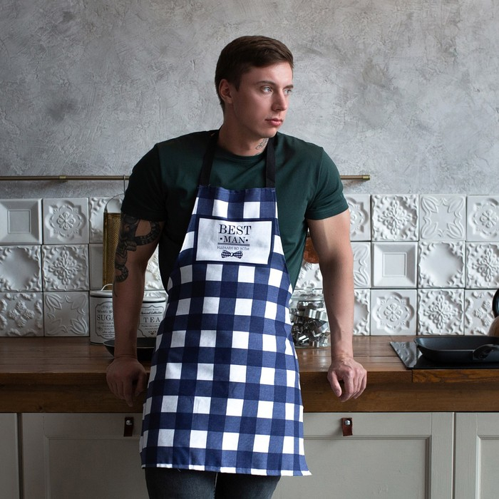 Фартук "Доляна" Best man 70х60 см, рогожка,100% хлопок, 160г/м2