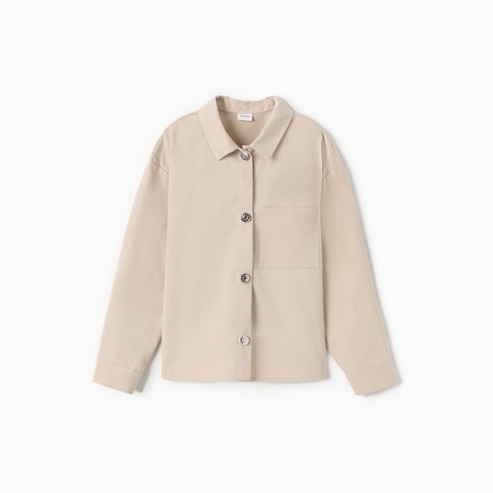 Рубашка детская MINAKU: Jeans collection, цвет бежевый, рост 128 см Рубашка детская MINAKU: Jeans collection, цвет бежевый, рост 128 см