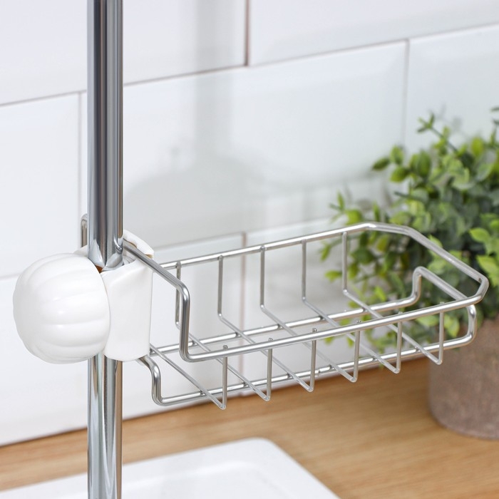 Подставка для губок на кран, 17&times;10&times;3,5 см, цвет хром