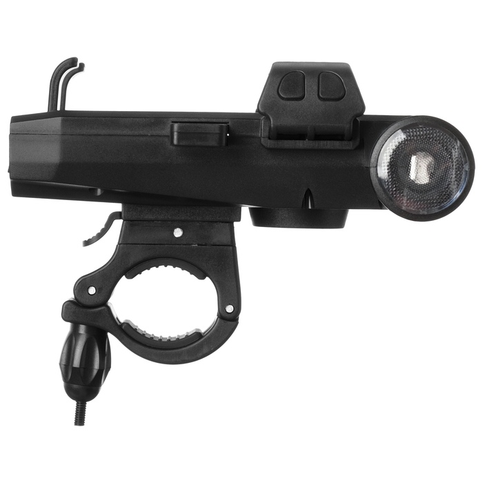 Держатель на руль для телефона с функциями: фонарик, звуковой сигнал, power bank Держатель на руль для телефона с функциями: фонарик, звуковой сигнал, power bank