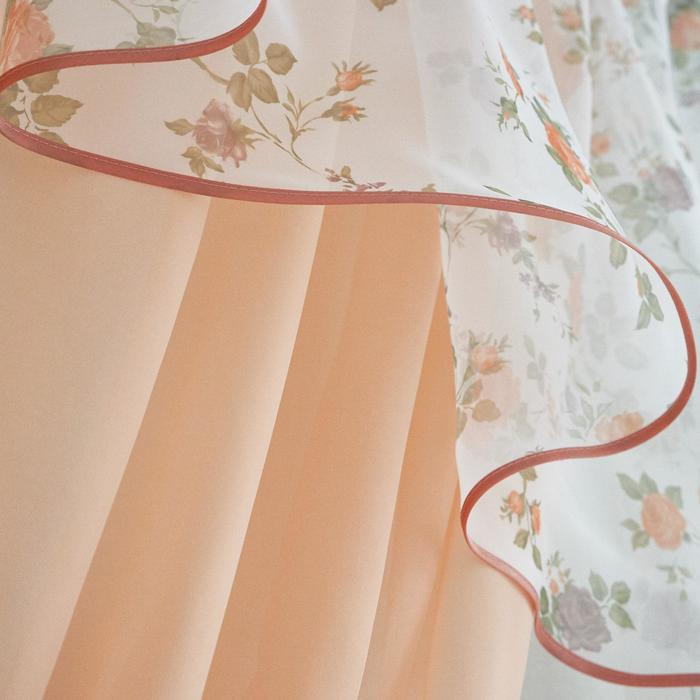 Комплект штор для кухни Witerra Византия 280х160см, персиковый, правая, пэ100%