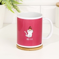 Кружка сублимация "С Добрым утром! Му-у-р!" 320 мл, с нанесением