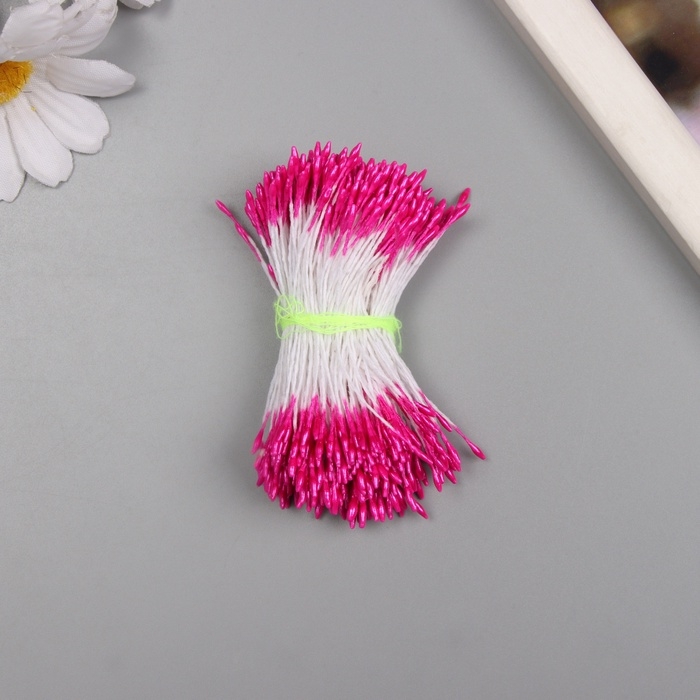 Тычинки для искусственных цветов глянец Тычинки для искусственных цветов глянец "Рисинки" фуксия набор 360 шт длина 6 см