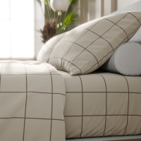 Постельное бельё Этель евро "Клетка" цвет бежевый 200х215, 220х240, 50х70-2 шт, бязь, 125 г/м2 Постельное бельё Этель евро "Клетка" цвет бежевый 200х215, 220х240, 50х70-2 шт, бязь, 125 г/м2
