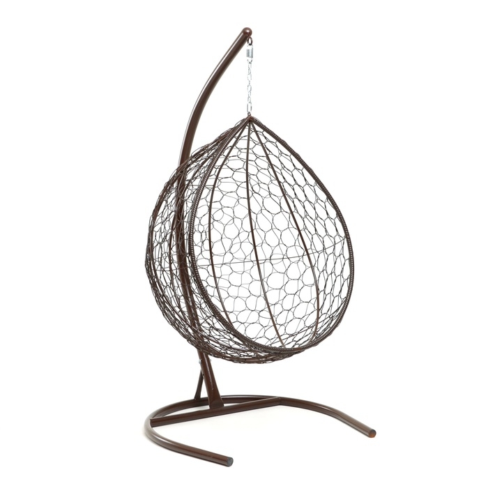 Подвесное кресло КОКОН &laquo;Капля&raquo; красная подушка, коричневая стойка