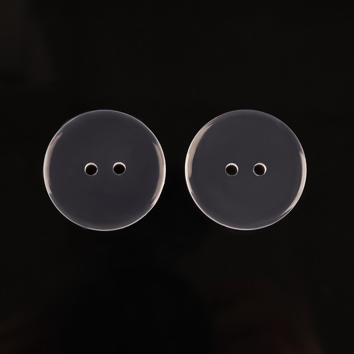 Набор пуговиц, 2 прокола, d = 25 мм, 10 шт, в блистере, цвет прозрачный Набор пуговиц, 2 прокола, d = 25 мм, 10 шт, в блистере, цвет прозрачный