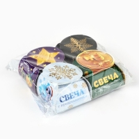 Новогодняя свеча чайная «Новый год: Микс новогодний», диам 4 см Новогодняя свеча чайная «Новый год: Микс новогодний», диам 4 см