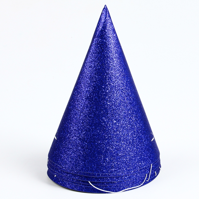 Карнавальный колпак &laquo;Блеск&raquo;, набор 6 шт., цвет синий