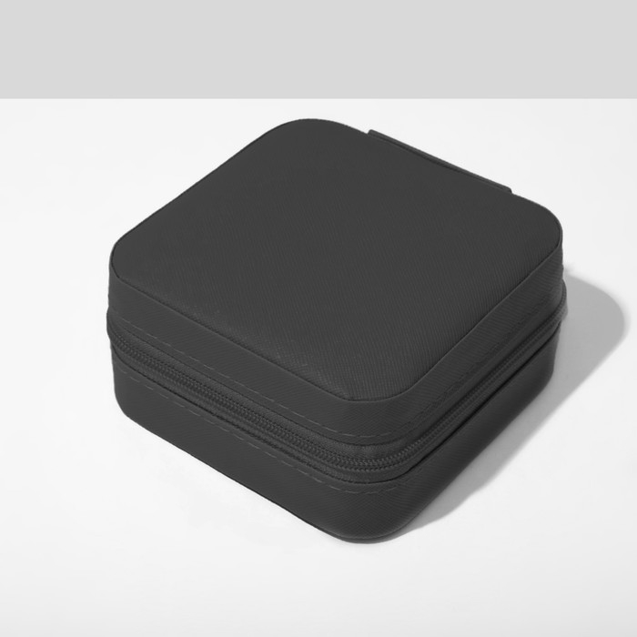 Органайзер для хранения украшений &laquo;Шкатулка портативная&raquo;, 10,5&times;10,5&times;5см, цвет черный