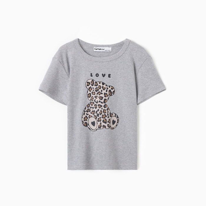 Футболка детская KAFTAN Love р.28 (86-92 см), серый
