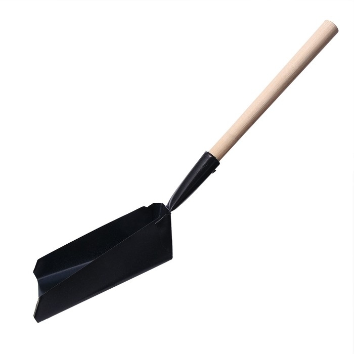 Совок хозяйственный, 17 &times; 17 &times; 6 см, металл, деревянный черенок 35 см, МИКС