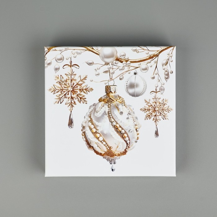 Набор подарочных коробок 10 в 1 &laquo;Белая роскошь&raquo;, 10.2 х 10.2 х 6&ndash;28.2 х 28.2 х 15 см, Новый год