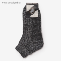 Носки мужские шерстяные укороченные цвет чёрный рисунок, размер 27