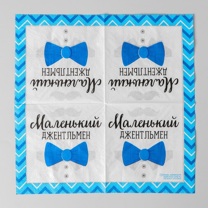 Гендер-пати. Cалфетки бумажные &laquo;Маленький джентльмен&raquo;, 25х25 см, набор 20 шт.
