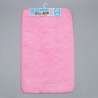 Коврик для ванной и туалета Доляна «Пушистик», 50×80 см, цвет розовый Коврик для ванной и туалета Доляна «Пушистик», 50×80 см, цвет розовый