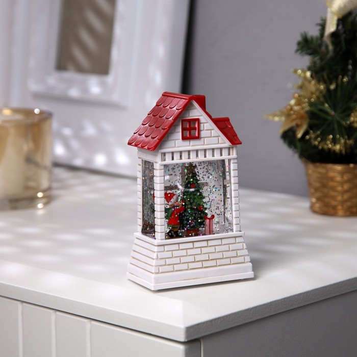 Светодиодная фигура &laquo;Ребёнок у ёлки&raquo; 7.5 &times; 12.5 &times; 4.9 см, пластик, батарейки АААх2 (не в комплекте), свечение тёплое белое