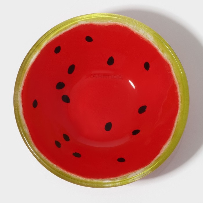 Салатник стеклянный Доляна «Арбуз», 150 мл, 12×2,5 см, цвет красный Салатник стеклянный Доляна «Арбуз», 150 мл, 12×2,5 см, цвет красный