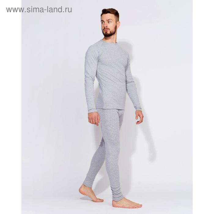 Термобельё мужское (джемпер, брюки) MINAKU, цвет светло-серый меланж, размер 52
