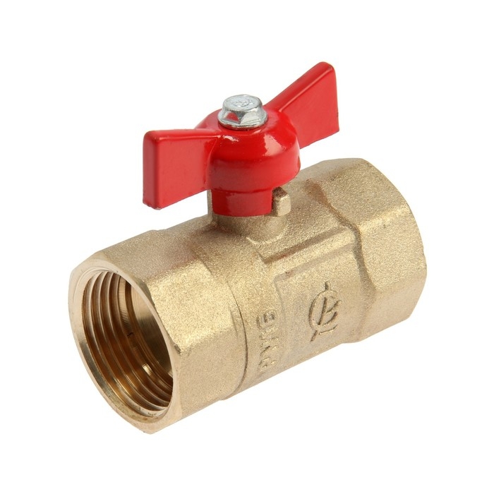 Кран шаровой "ГАЛЛОП" ПРАКТИК DN-25 130, внутренняя/внутренняя резьба 1", бабочка