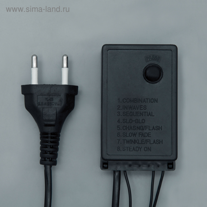 Гирлянда &laquo;Нить&raquo; 20 м с насадками &laquo;Шарики 1.5 см&raquo;, IP44, тёмная нить, 200 LED, свечение красное, 8 режимов, 220 В