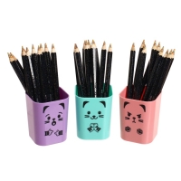 Подставка-стакан для канцелярии, 3 штуки, 3 цвета, deVENTE, Kitty, пластик, квадратные Подставка-стакан для канцелярии, 3 штуки, 3 цвета, deVENTE, Kitty, пластик, квадратные