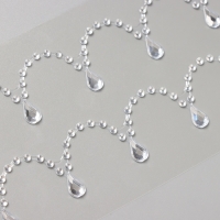 Наклейка пластик стразы "Подвесы" серебро 35х8 см