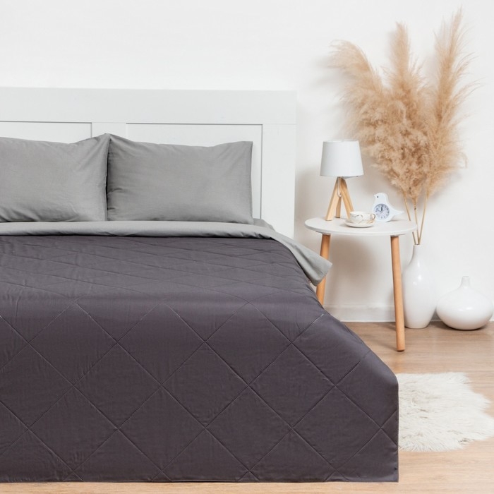 Покрывало LoveLife Евро 200х210&plusmn;5 см, цвет темно-серый, микрофайбер, 100% п/э