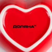 Соусник керамический Доляна «Сердце», 50 мл, 7,8×7,2 см, цвет красный Соусник керамический Доляна «Сердце», 50 мл, 7,8×7,2 см, цвет красный