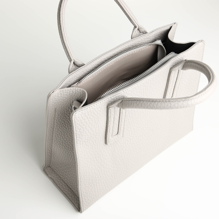 Сумка женская на молнии, TEXTURA, средний размер, цвет серый