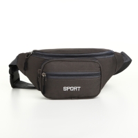 Сумка поясная на молнии, 2 наружных кармана, цвет серый Сумка поясная на молнии, 2 наружных кармана, цвет серый