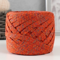 Трикотажная пряжа "Риббон" с люрексом 85м/170&plusmn;5 гр (Рябина, люрекс: Радуга)