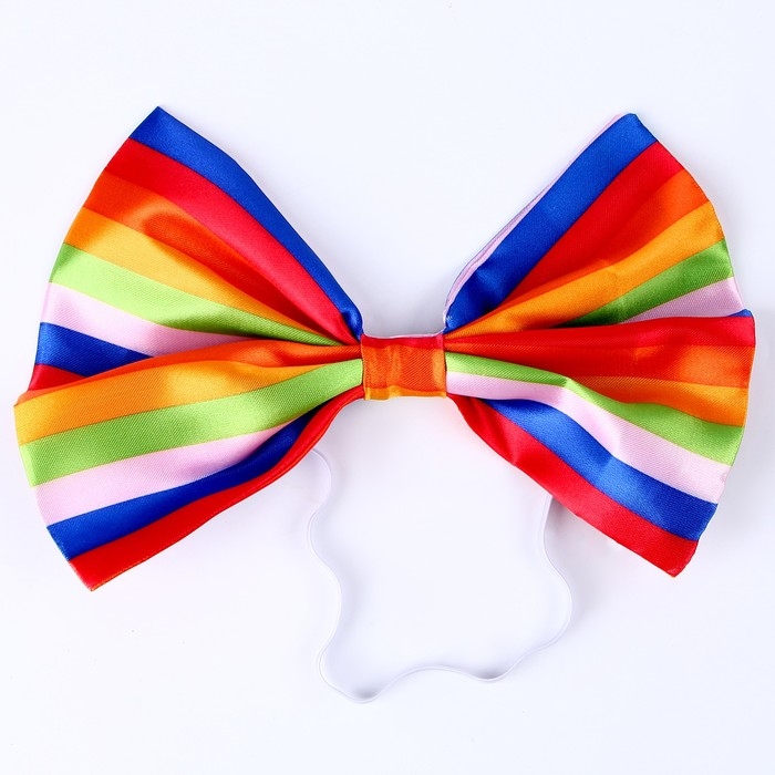 Карнавальный бант на резинке, горизонтальные полоски Карнавальный бант на резинке, горизонтальные полоски