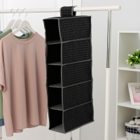 Органайзер подвесной Доляна &laquo;Кло&raquo;, 5 отделений, 30&times;15&times;70 см, цвет чёрный