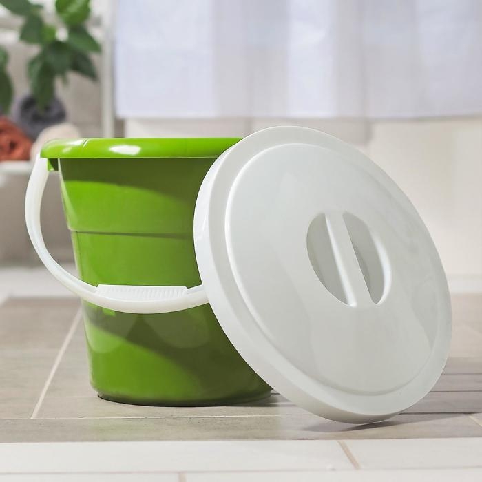 Ведро пищевое с крышкой &laquo;Евро&raquo;, 12 л, особопрочное, цвет МИКС