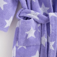 Халат махровый детский Крошка Я &laquo;Звездочки&raquo; размер 30, цвет лаванда, 100% хлопок 360 г/м2
