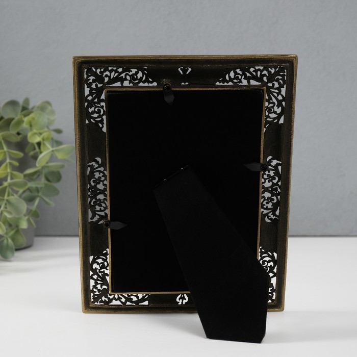 Фоторамка металл, стекло 10х15 см Фоторамка металл, стекло 10х15 см "Кипарис с узорами" эмаль 1,5х14,8х20 см