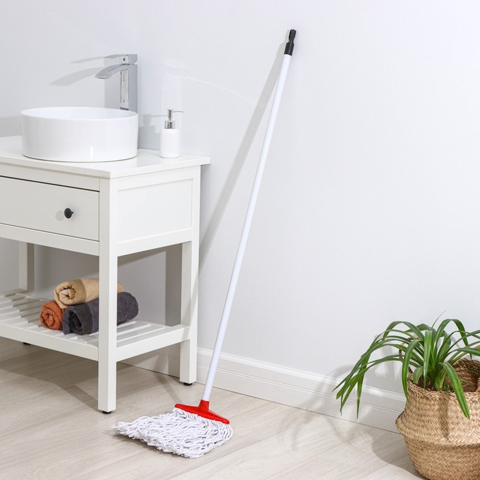 Швабра для мытья пола Доляна «Веревочная плоская», насадка 23 см, металлическая ручка 118 см, цвет МИКС Швабра для мытья пола Доляна «Веревочная плоская», насадка 23 см, металлическая ручка 118 см, цвет МИКС