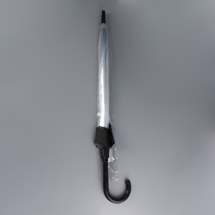 Зонт - трость полуавтоматический &laquo;Кант&raquo;, 8 спиц, R = 43/60 см, D = 120 см, цвет чёрный/прозрачный