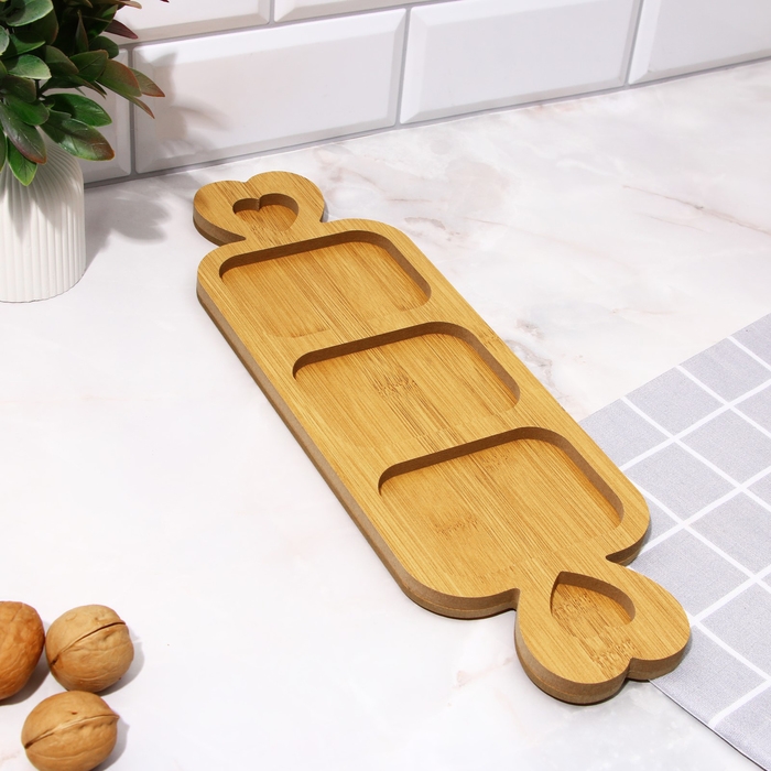 Менажница, набор 2 шт., дерево &laquo;Посуда: домашние мелочи&raquo;, домик 24х21 см., мена жница 40х12.3 см.