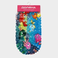 Коврик противоскользящий в ванну на присосках Доляна &laquo;Яркие рыбы&raquo;, 35&times;68 см