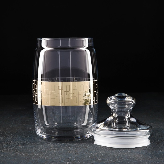 Банка для сыпучих продуктов &laquo;Геометрия&raquo;, 1,1 л, с гравировкой и напылением, цвет напыления золотой