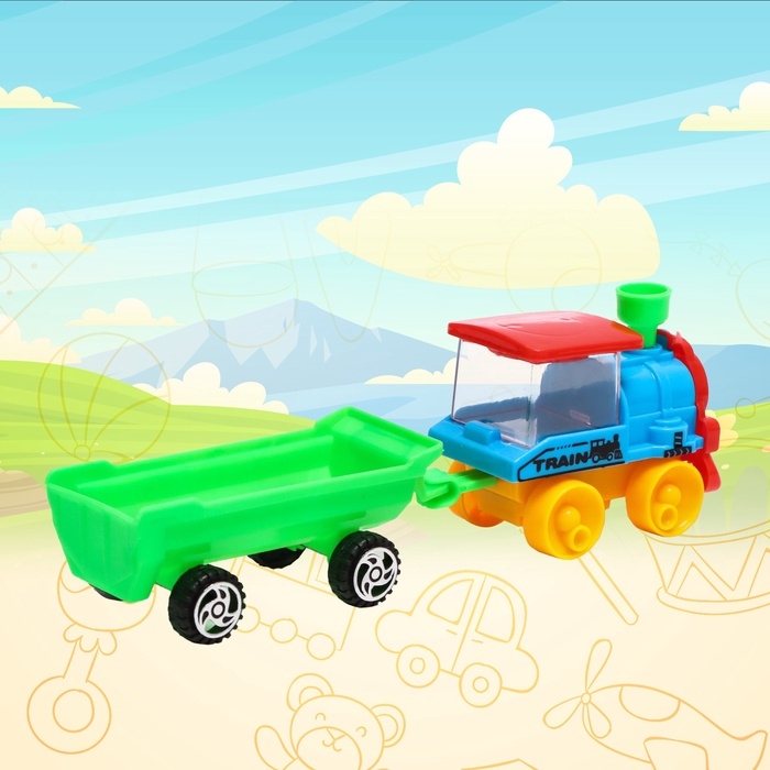 Паровоз инерционный &laquo;Классика&raquo;, с прицепом, цвета МИКС