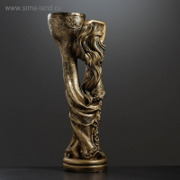 Фигура с кашпо "Девушка Нимфа" бронза, 1,2л / 30х83х23см