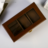 Шкатулка дерево 2 отделения под часы и бижутерию "Стиль" коричневая 10,5х7х19,2 см Шкатулка дерево 2 отделения под часы и бижутерию "Стиль" коричневая 10,5х7х19,2 см