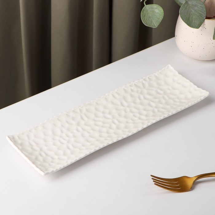 Блюдо керамическое сервировочное &laquo;Воздушность&raquo;, 30,5&times;9,5 см, цвет белый