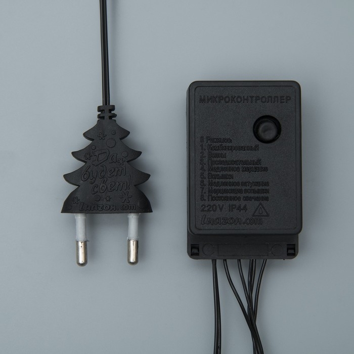 Гирлянда &laquo;Нить&raquo; 20 м, IP20, тёмная нить, 200 LED, свечение белое, 8 режимов, 220 В, УЦЕНКА