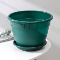 Горшок для цветов с поддоном &laquo;Антик&raquo;, 4.9 л, d=25 см, цвет малахит