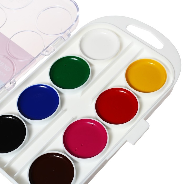 Акварель 8 цветов, &laquo;Гамма&raquo; &laquo;Мультики&raquo;, без кисти, в пластиковой коробке